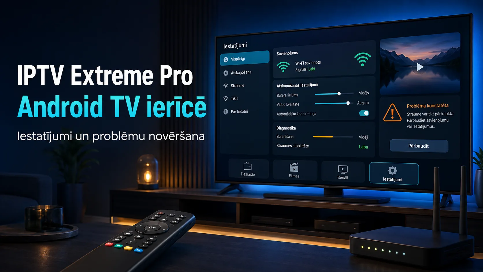 IPTV Extreme Pro Android TV ierīcē: iestatījumi un problēmu novēršana