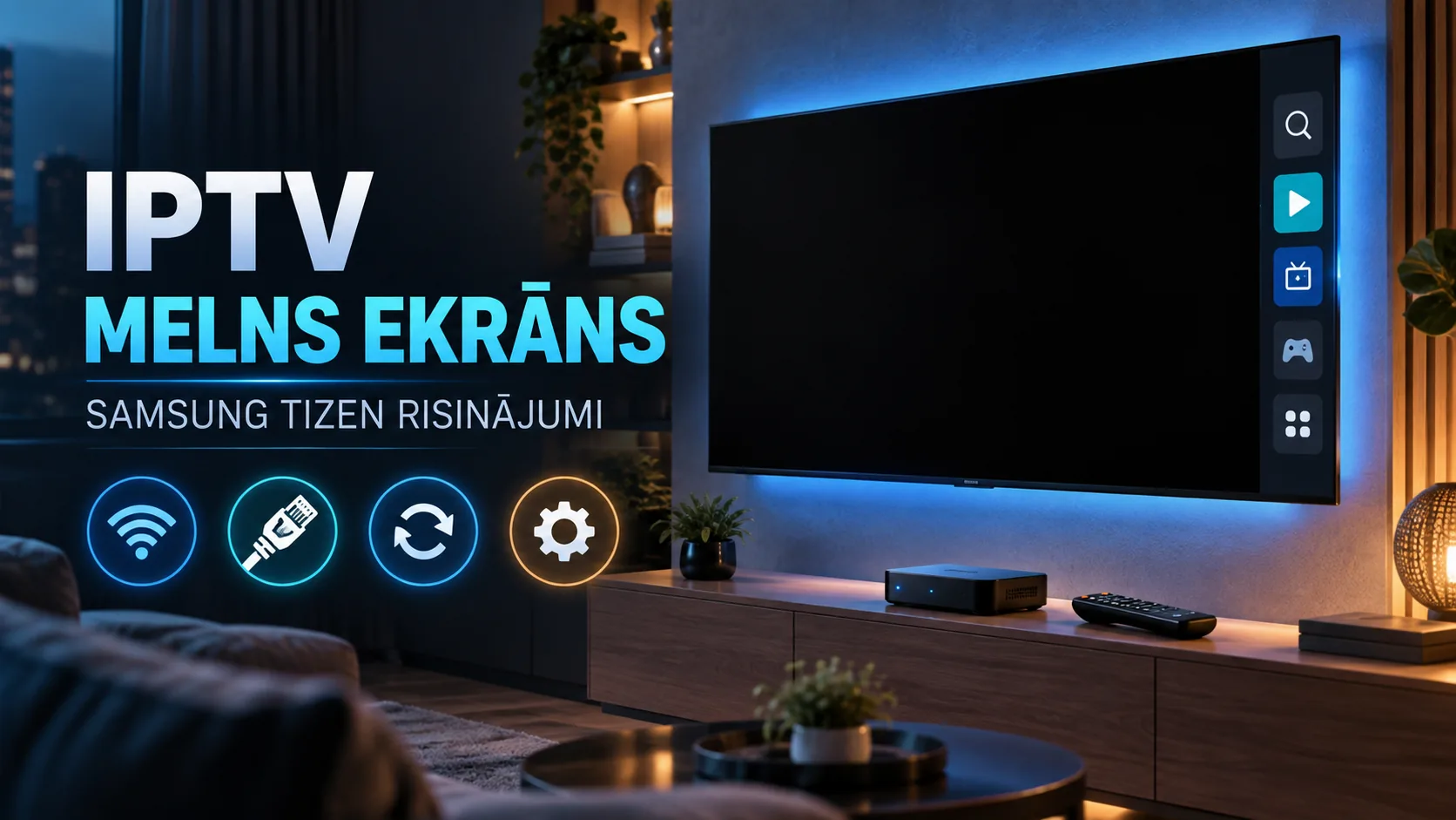 IPTV melns ekrāns Samsung Tizen televizorā: risinājumi